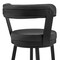 Armen Living Bryant 30" Bar Height Swivel Bar Stool in Black Finish and Black Faux Leather LCBYBABLBL30 - alternate 8
